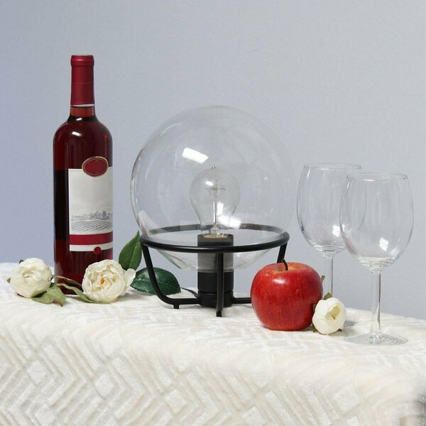 All The Rages Elegant Designs Glass Crystal Ball Table Lamp, Black LT1062-BLK
